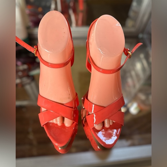MIU MIU HIGH HEEL PLATFORM SANDALS PUMPS SHOES RED PATENT